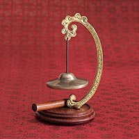 Brass and bronze chime, 'Chime of Compassion' - Tibetan Chime of Compassion