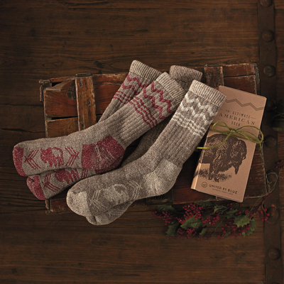 Wool blend socks, 'American Bison' - American Bison Socks