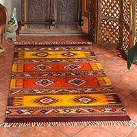 Zapotec Wool Rug 4 5x7 Summer S Day Novica Zapotec Wool Rug Summer S Day