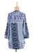 Rayon tunic, 'Haveli Arabesque' - Three-Quarter Sleeve Rayon Blend Travel Shirt (image 2e) thumbail