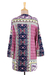 Rayon tunic, 'Haveli Arabesque' - Three-Quarter Sleeve Rayon Blend Travel Shirt (image 2g) thumbail