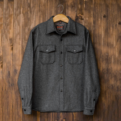Men's wool blend shirt jacket, 'First Watch' - Men's Wool Blend Button-Down CPO Shirt Jacket
