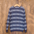 Men's pima cotton crewneck sweater, 'Laguna' - Men's Blue Pima Cotton Crewneck Sweater (image 2b) thumbail