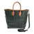 Leather travel bag, 'Italian Highlands' - Green Tartan Tuscan Genuine Leather Travel Bag (image 2a) thumbail