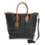 Leather travel bag, 'Italian Highlands' - Green Tartan Tuscan Genuine Leather Travel Bag (image 2d) thumbail