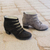 Nubuck ankle boot, 'Parallels' - Stylish Jambu Nubuck Ankle Boot