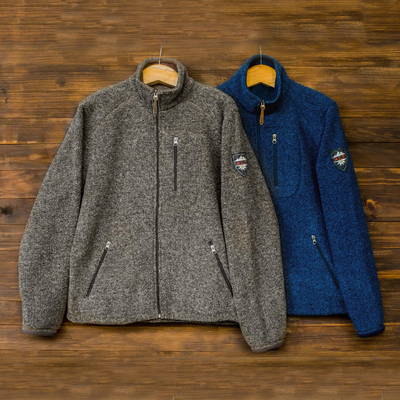 Men's wool blend jacket, 'Treviso Trek' - Men's Wool and Cotton Blend Zip Up Jacket