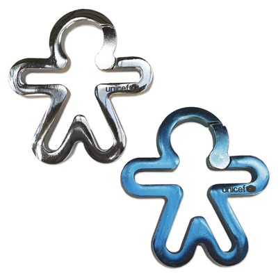 UNICEF Market  UNICEF Silver and Blue Metal Key Fobs (Pair) - Child's  Silhouette
