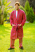Men's cotton flannel robe, 'High Glen' - Men's Irish Brushed Cotton Flannel Robe (image 2b) thumbail