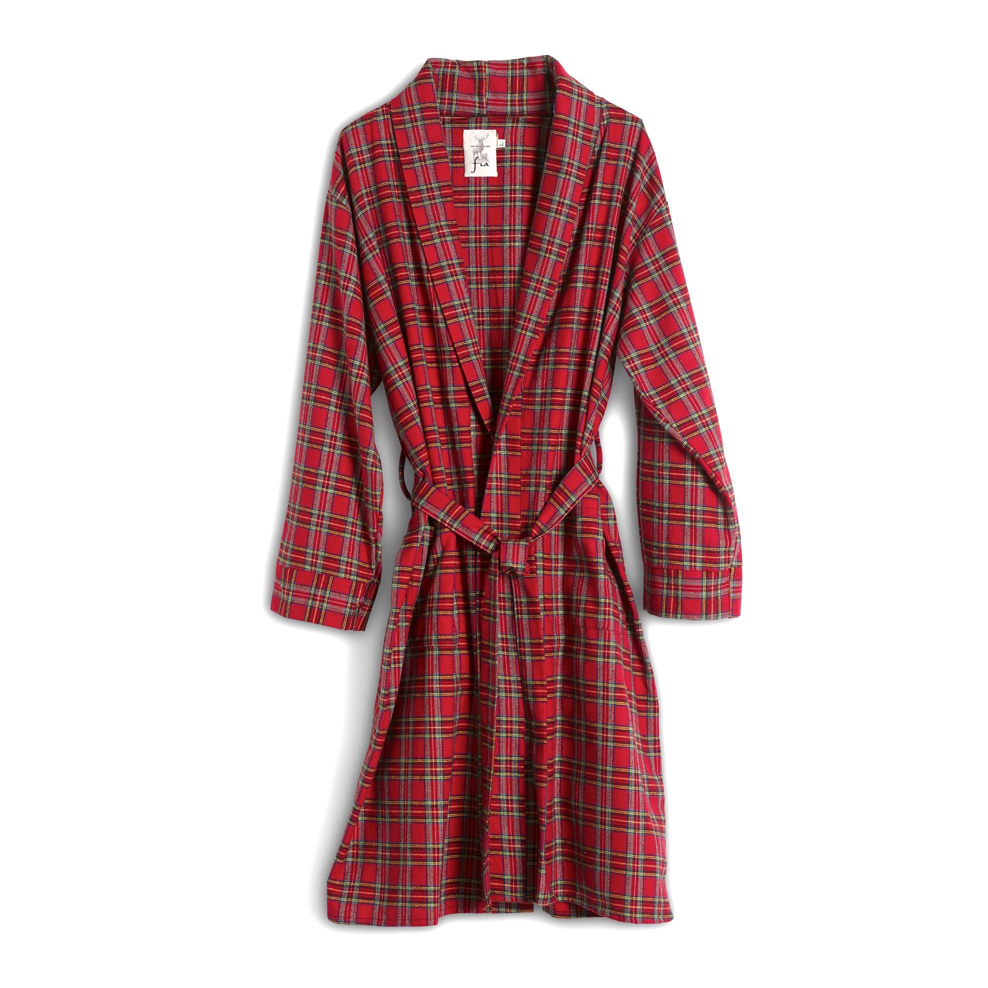 Men's Irish Brushed Cotton Flannel Robe High Glen NOVICA