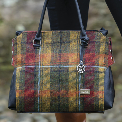Tartan wool handbag, 'Country House'  - Irish Tartan Bag