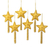 Embellished ornaments 'Golden Star' (set of 6) - Embroidered and Beaded Gold Star Ornaments (Set of 6)