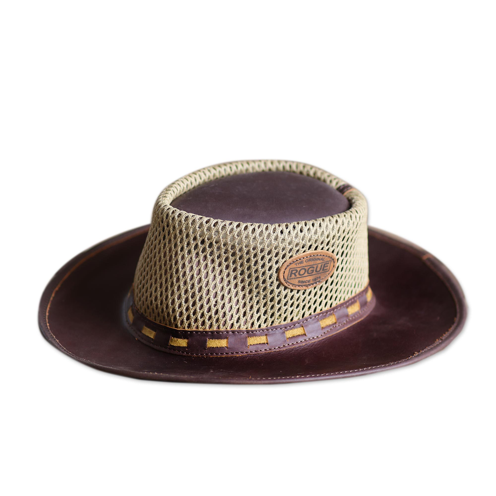 Men's African Leather and Cotton Mesh Safari Hat Rogue NOVICA