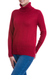 Alpaca blend sweater, 'Ravishing Ruby' - Alpaca Blend Turtleneck Sweater