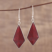 Ruby dangle earrings, 'Crimson Kite'