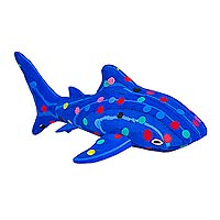 Recycled flip-flop sculpture, 'Whale Shark' (medium) - Handmade Recycled Flip-Flop Whale Shark Sculpture