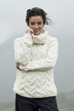 Merino wool cowl neck sweater, 'Broadhaven' - Merino Wool Cowl Neck Sweater Made in Ireland