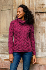 Merino wool cowl neck sweater, 'Broadhaven' - Merino Wool Cowl Neck Sweater Made in Ireland