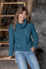 Merino wool cowl neck sweater, 'Broadhaven' - Merino Wool Cowl Neck Sweater Made in Ireland