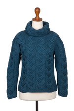 Merino wool cowl neck sweater, 'Broadhaven' - Merino Wool Cowl Neck Sweater Made in Ireland