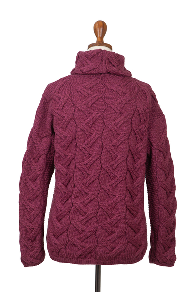 Merino wool cowl neck sweater, 'Broadhaven' - Merino Wool Cowl Neck Sweater Made in Ireland