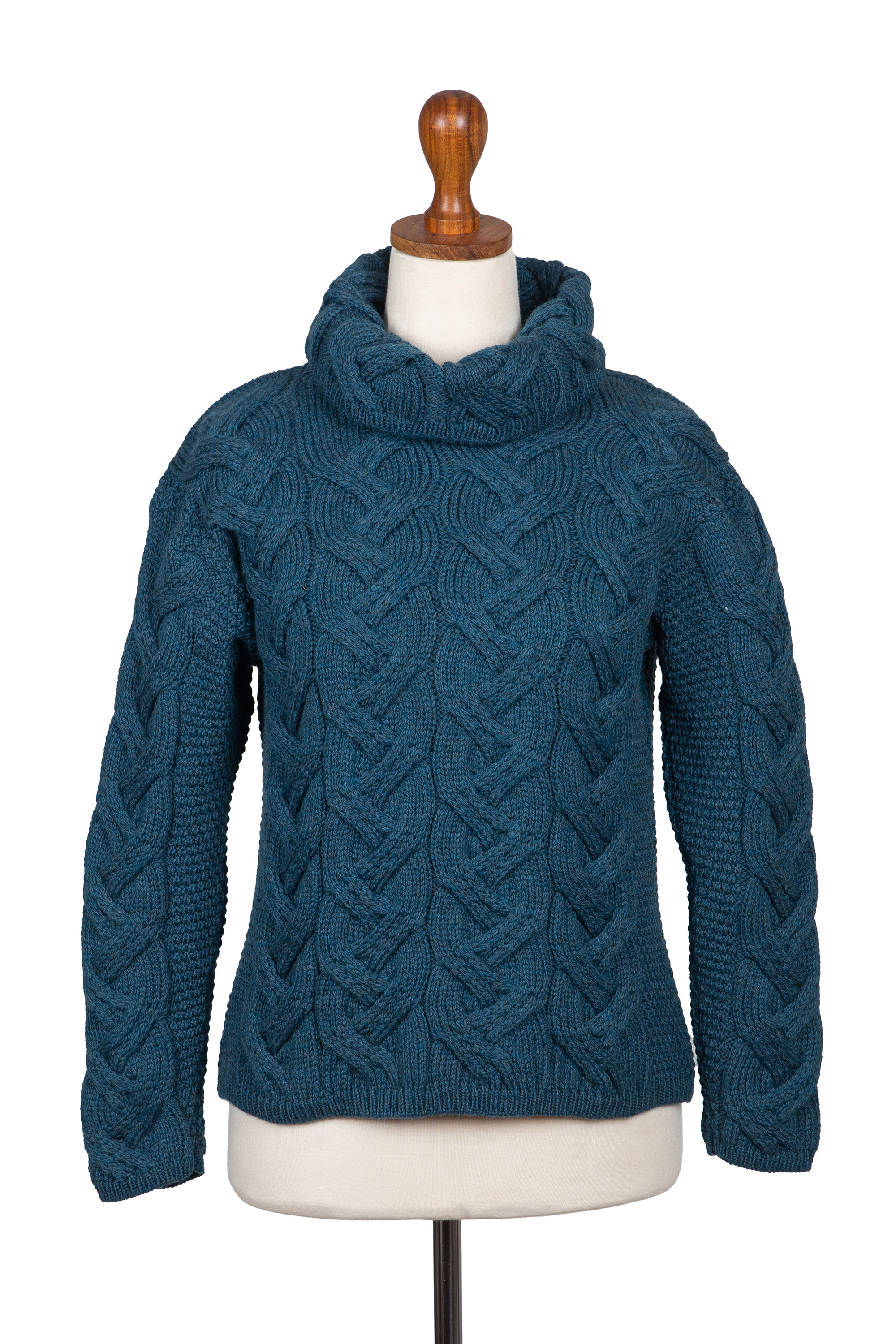 Merino Wool Cowl Neck Sweater Made in Ireland - Broadhaven | NOVICA