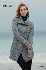 Merino wool shawl collar cardigan, 'Cliff Walk' - Irish Merino Wool Long Cardigan