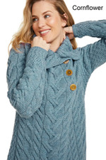 Merino wool shawl collar cardigan, 'Cliff Walk' - Irish Merino Wool Long Cardigan