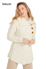 Merino wool shawl collar cardigan, 'Cliff Walk' - Irish Merino Wool Long Cardigan