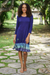 Viscose fit and flare dress, 'Bandhani' - Bandhani 3/4 Sleeve Viscose Dress thumbail