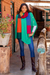 Wool knit scarf, 'Doors of Dublin' - Unisex Wool Colorblock Scarf