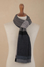 Irish wool knit scarf, 'Monochrome' - Monochrome Wool Knit Scarf (image 2c) thumbail
