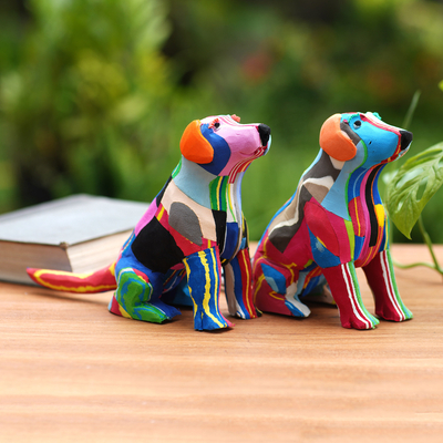 Escultura de chanclas recicladas, 'Eco Dog' - Escultura ecológica de perro con chanclas