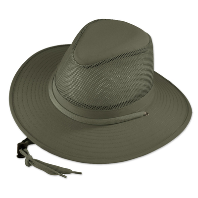 Men's UV packable hat, 'Pathfinder' - Men's UPF 50 Sun Hat with Mesh Crown