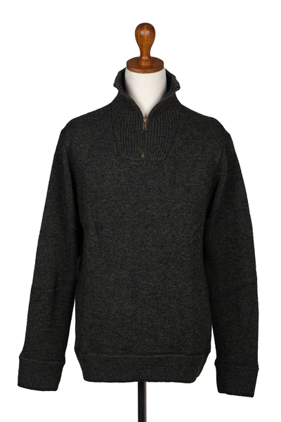 Irish Troyer Sweater, quarter zip sweater for men