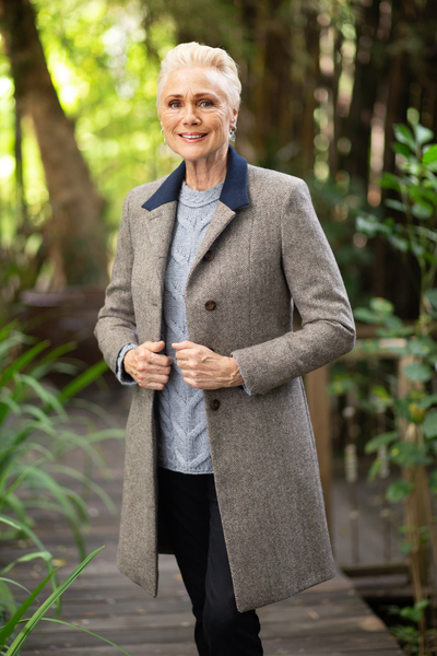 Wool tweed coat, 'Tulip Tweed' - Classic Women's Tweed Coat