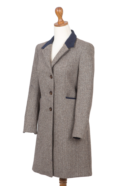 Woll-Tweed-Mantel - klassischer Damen-Tweedmantel