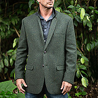 Blazer de hombre de tweed de lana, 'Joyce' - Blazer de hombre de espiga de tweed de mezcla de lana a medida