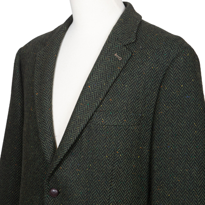 Men's wool tweed blazer, 'Joyce' - Men's Tailored Wool Blend Tweed Herringbone Blazer