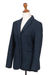 Blazer de tweed clásico para mujer, 'Waterford' - Blazer de tweed azul de Irlanda