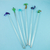 Recycled glass stirrers, 'Tropical Paradise' (set of 6) - Set of 6 Tropical Glass Drink Stirrers from Mexico