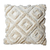 Cotton cushion cover, 'Cozy Geometry' - Woven Cotton Beige Shaggy Cushion Cover from India