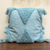 Cotton cushion cover, 'Warm Skies' - Tufted Cotton Textured Cushion Cover with Tassels from India