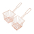 Stainless steel fry basket and condiment cup set, 'Order Up' (set of 4) - Rose Gold Stainless Steel Fry Basket and Condiment Cup Set