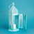 Aluminum and glass hanging candle holder, 'Princely Pastel' (medium) - Blue Hanging Lantern with Decorative Glass from India
