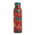 Copper water bottle, 'Lodhi Garden' - Red Garden Theme Copper Water Bottle from India