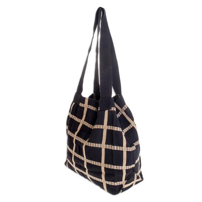 Ebony Chic NOVICA Multicoloured Cotton Shoulder Bag Ebony Chic NOVICA Multicoloured Cotton Shoulder Bag