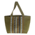Cotton tote, 'Maya Meadows' - Green Striped Cotton Tote Bag (image 2c) thumbail