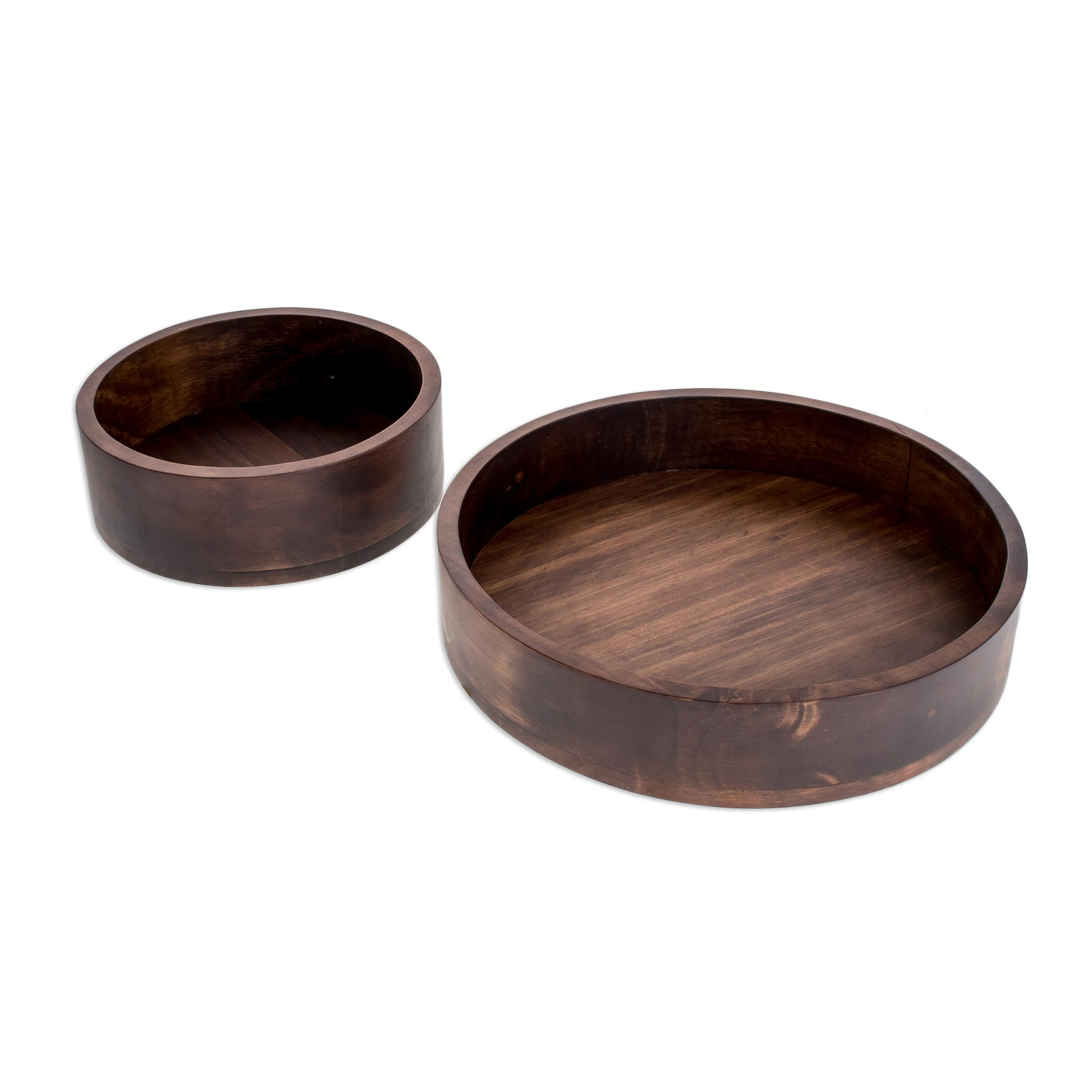 Modern Wood Bowl Centerpiece from Central America (Pair) - Maya Circle