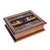 Wood and cotton tea box, 'Maya Ducklings' - Handmade Wood Decorative Box with Cotton Detailing thumbail